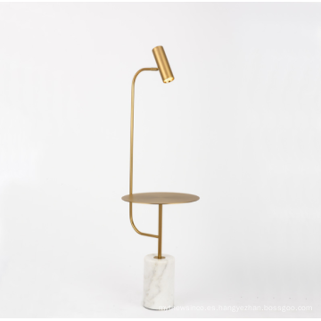 Lámpara de pie de decoración de mármol moderna lámpara de pie LED de oro contemporánea para hotel y hogar